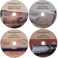 Colonial Gun Art Series Complete 4 Volume Set,  DVD format, taught by James Turpin